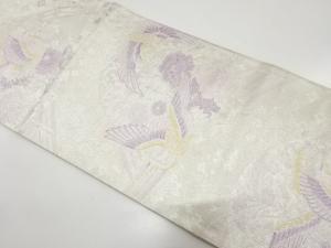 佐賀錦　鶴に花・古典柄織り出し　袋帯
